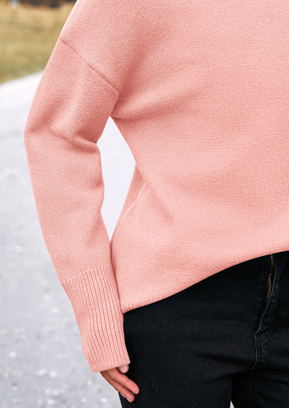 Long Sleeve Oversized Chunky Knitted Casual Turtleneck Sweaters
