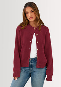 PRETTYGARDEN Cardigan Sweaters for Women Trendy Long Sleeve Open Front Button Down Jacket Fall Clothes Winter Coats