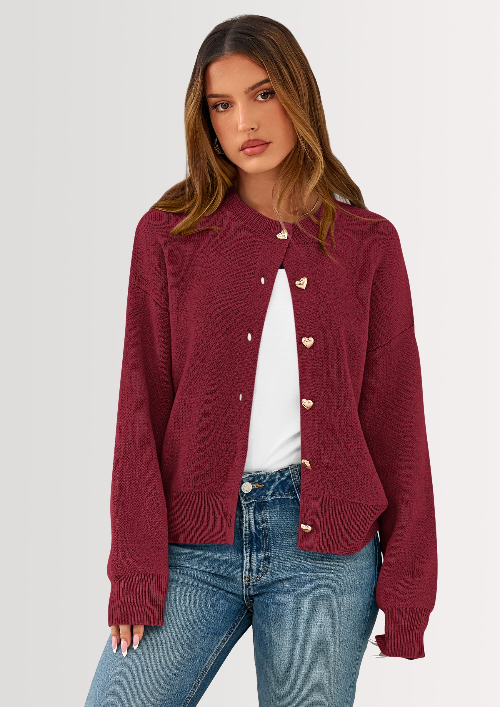 PRETTYGARDEN Cardigan Sweaters for Women Trendy Long Sleeve Open Front Button Down Jacket Fall Clothes Winter Coats