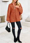 PRETTYGARDEN Women's Winter Button Down Cardigan Sweaters Mock Neck Lantern Long Sleeve Chunky Knit Jacket Trendy Outerwear