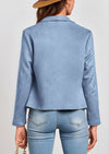 PRETTYGARDEN Women's Faux Suede Jackets Fashion Fall Clothes Long Sleeve Open Front Cropped Coat Outwear