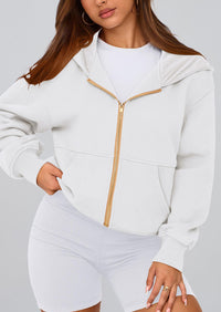 Y2K Zip Up Hoodie Long Sleeve Loose Fit Pockets Casual Sweatshirt
