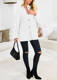 PRETTYGARDEN Women's Winter Button Down Cardigan Sweaters Mock Neck Lantern Long Sleeve Chunky Knit Jacket Trendy Outerwear