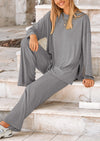 PRETTYGARDEN Women's 2 Piece Outfits Casual Short Sleeve Pullover Tops and Wide Leg Pants Lounge Sets Tracksuits