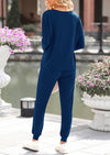 PRETTYGARDEN Lounge Outfit Long Sleeve Crewneck Pullover Tops High Waisted Pants Set Tracksuit