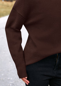 Long Sleeve Oversized Chunky Knitted Casual Turtleneck Sweaters