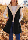 PRETTYGARDEN Womens Fall Reversible Vests Sleeveless Fleece Jacket Zip Up Hoodie Pockets Long Warm Winter Coat Outerwear