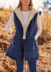 PRETTYGARDEN Womens Fall Reversible Vests Sleeveless Fleece Jacket Zip Up Hoodie Pockets Long Warm Winter Coat Outerwear