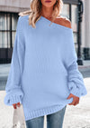 PRETTYGARDEN Women's Fall Oversized Sweaters Long Sleeve V Neck Dressy Casual Chunky Knit Loose Pullover Tops Winter Clothing