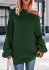 PRETTYGARDEN Women's Fall Oversized Sweaters Long Sleeve V Neck Dressy Casual Chunky Knit Loose Pullover Tops Winter Clothing
