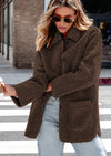 PRETTYGARDEN Women's Winter Faux Fur Coats Long Sleeve Lapel Button Down Pockets Fleece Sherpa Jacket Casual Trendy Outerwear