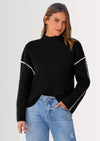 PRETTYGARDEN Women's Chunky Knit Sweaters Fall Long Sleeve Mock Neck Oversized Pullover Tops Winter Fashion Clothes