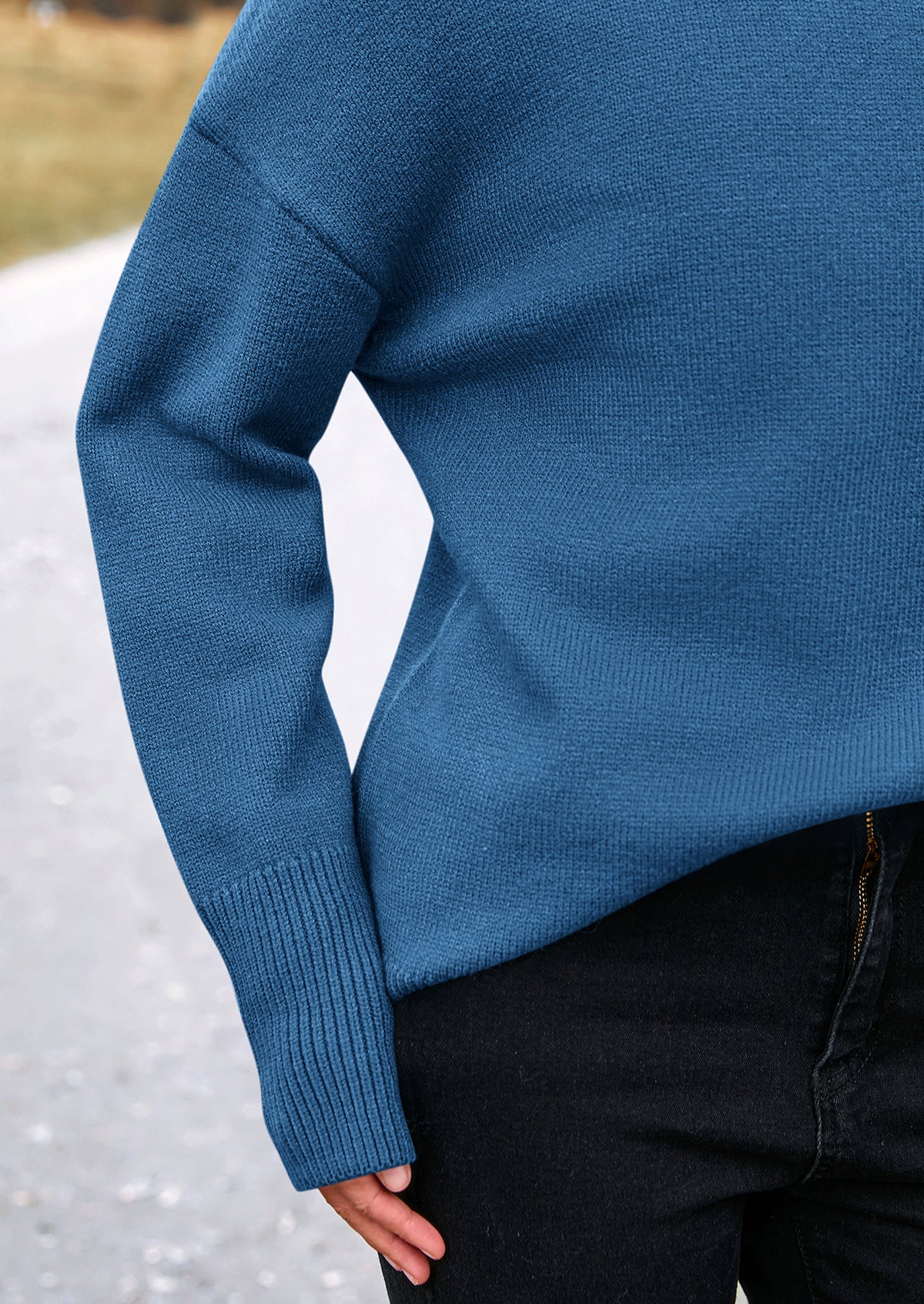 Long Sleeve Oversized Chunky Knitted Casual Turtleneck Sweaters