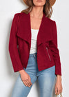 PRETTYGARDEN Women's Faux Suede Jackets Fashion Fall Clothes Long Sleeve Open Front Cropped Coat Outwear