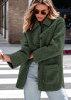 PRETTYGARDEN Women's Winter Faux Fur Coats Long Sleeve Lapel Button Down Pockets Fleece Sherpa Jacket Casual Trendy Outerwear