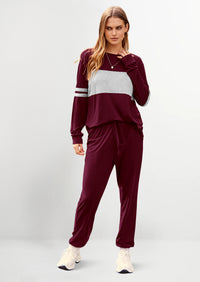 PRETTYGARDEN Women's Color Block 2 Piece Spring Tracksuit Crewneck Long Sleeve Tops Long Sweatpants Outfits Lounge Sets