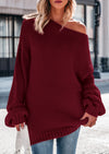PRETTYGARDEN Women's Fall Oversized Sweaters Long Sleeve V Neck Dressy Casual Chunky Knit Loose Pullover Tops Winter Clothing