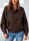 PRETTYGARDEN Women's Faux Leather Motorcycle Jacket Trendy Fall Spring Clothes Oversized Zip Up Winter Coat Outerwear