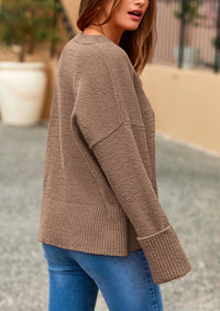PRETTYGARDEN Women's Fall Oversized Sweaters Casual Crewneck Pullover Long Sleeve Fuzzy Chunky Knit Tops Blouse
