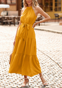 Sleeveless Halter Neck  Boho Dresses