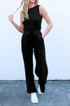 PRETTYGARDEN Jumpsuits Casual Outfits Sleeveless Wide Leg Long Pants Rompers