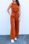 PRETTYGARDEN Jumpsuits Casual Outfits Sleeveless Wide Leg Long Pants Rompers