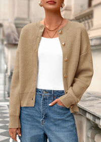 PRETTYGARDEN Cardigan Sweaters for Women Trendy Long Sleeve Open Front Button Down Jacket Fall Clothes Winter Coats