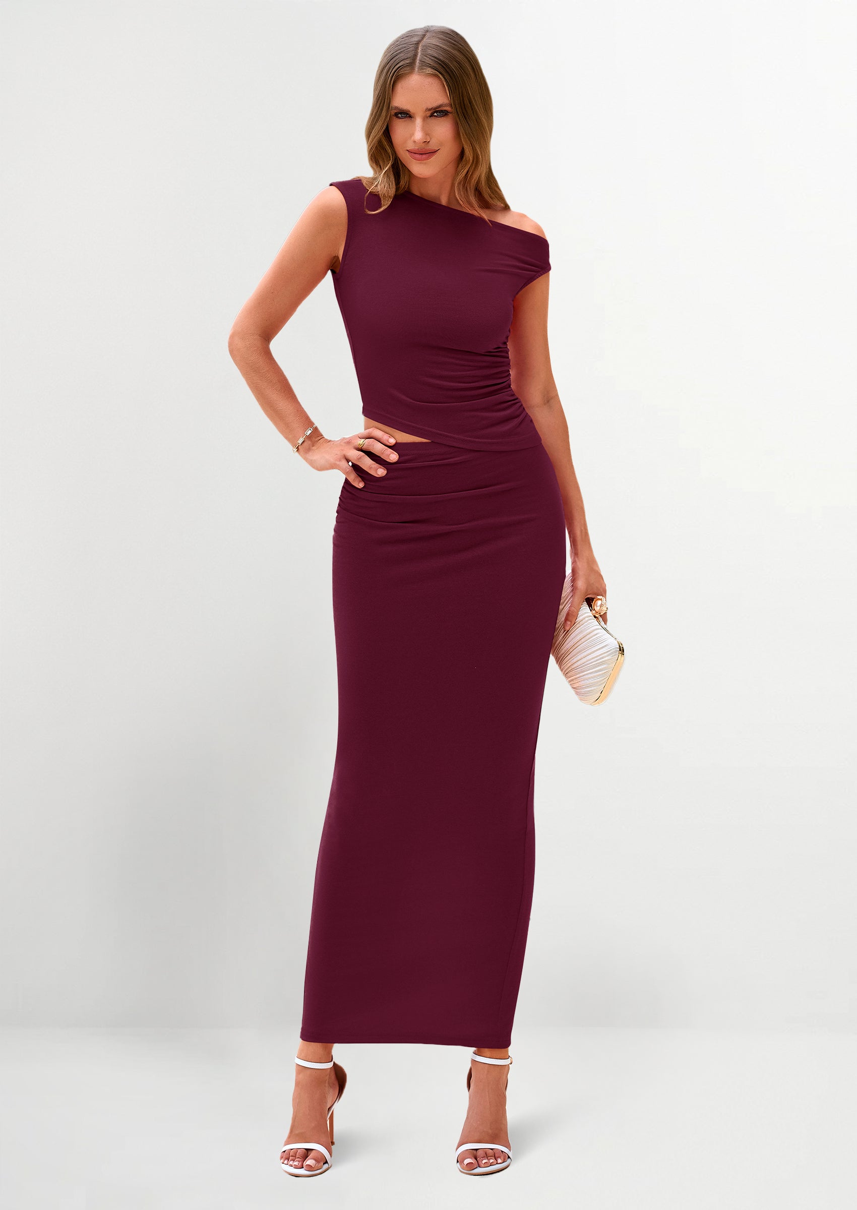 PRETTYGARDEN Maxi Skirt Sets Women 2 Piece Outfits Summer