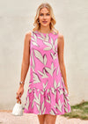 PRETTYGARDEN Women's Summer Boho Floral Mini Dress Sleeveless Backless Short Wedding Guest Beach Vacation Sundresses