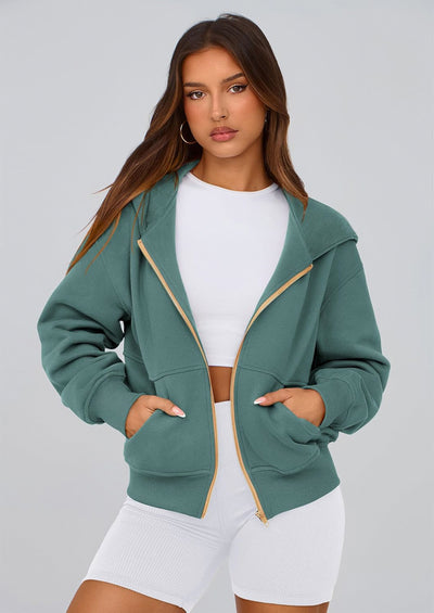 PRETTYGARDEN Hoodies For Women Sweatshirt Zip Up Hoodie Fall Fashion Trendy Long Sleeve Jackets Winter Clothing Outfits