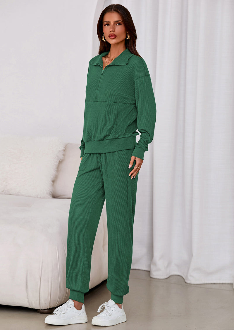 PRETTYGARDEN Women's Fall 2 Piece Lounge Sets Zip Up Sweatshirt Jogger Pants Sweat Track Suits Travel Outfit Winter Clothing