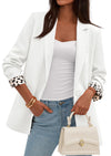 PRETTYGARDEN Blazers for Women Fall Work Office Suit Jackets Dressy Open Front Leopard Blazer Business Casual Outfits