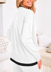 PRETTYGARDEN Two Piece Matching Sweater Lounge Sets Knit Long Sleeve Pullover Tops Wide Leg Pants