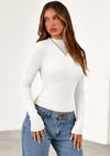 PRETTYGARDEN Women's Turtleneck Long Sleeve Shirts Fall Basic Tees Ribbed Fitted Tops Thermal Layering Knit Top Clothes