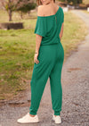 PRETTYGARDEN Dressy Off Shoulder Romper Spring Vacation Travel Lounge Outfits Clothes