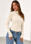 PRETTYGARDEN Women's Turtleneck Long Sleeve Shirts Fall Basic Tees Ribbed Fitted Tops Thermal Layering Knit Top Clothes