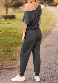 PRETTYGARDEN Dressy Off Shoulder Romper Spring Vacation Travel Lounge Outfits Clothes