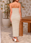 PRETTYGARDEN Women's Ribbed Maxi Bodycon Dress Summer Strapless Tube Y2K Party Club Long Dresses