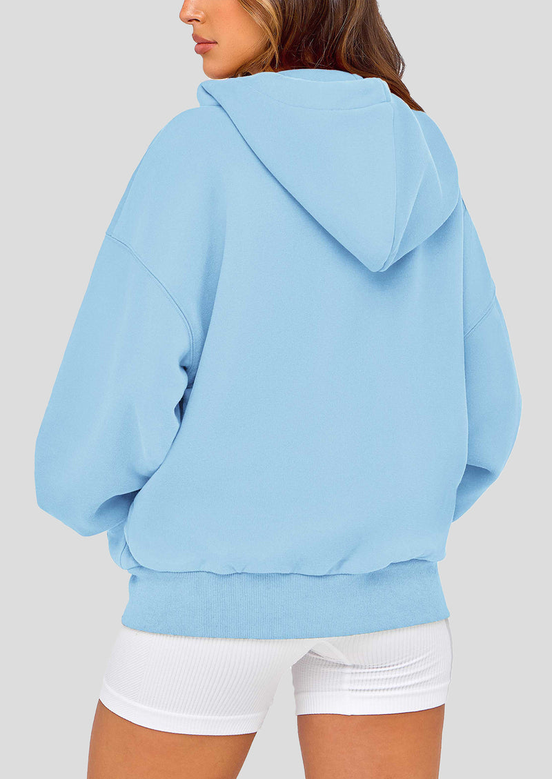 PRETTYGARDEN Women's Fall Oversized Hoodies Sweatshirt Long Sleeve Zip Up Pockets Loose Fit Y2K Winter Jackets Coat