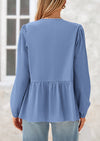 PRETTYGARDEN Women's Spring Fall Babydoll Peplum Blouse Shirt Puff Long Sleeve Bow Tie Front Trendy Cute Y2K Going Out Tops
