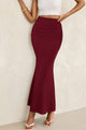 Mermaid Bodycon Trendy Casual High Waisted Ruffle Ruched Long Mesh Skirts