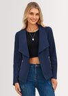 PRETTYGARDEN Women's Faux Suede Jackets Fashion Fall Clothes Long Sleeve Open Front Cropped Coat Outwear