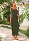 PRETTYGARDEN Women's Wedding Guest Dress Sleeveless Ruffle Formal Cocktail Party Maxi Bodycon Dresses