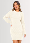 PRETTYGARDEN Sweater Dress for Women Long Puff Sleeve Turtleneck Ribbed Knit Oversized Pullover Winter Short Dress