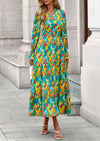PRETTYGARDEN Women's Floral Maxi Dress Spring Long Sleeve V Neck Casual A Line Long Flowy Boho Party Dresses