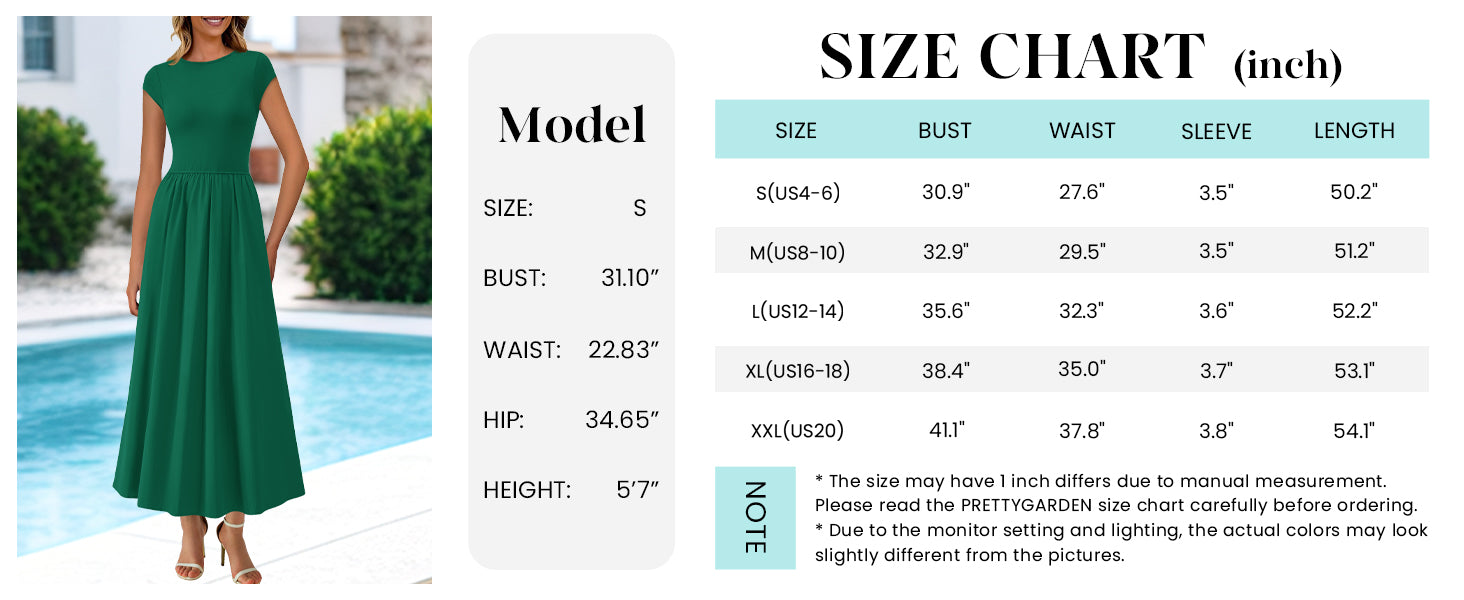 PRETTYGARDEN Women Summer Casual Patchwork Elegant Maxi Dresses
