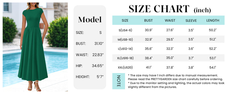 PRETTYGARDEN Women Summer Casual Patchwork Elegant Maxi Dresses
