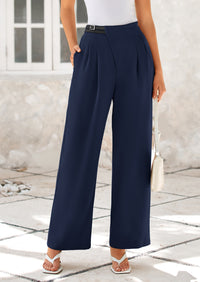 Wide Leg High Waisted Business Casual Work Pants