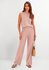 PRETTYGARDEN Women's 2 Piece Outfits Knit Loungewear High Low Pullover Tops and Wide Leg Pants Casual Sweater Sets Tracksuits