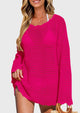 Long Sleeve Knit Crochet Bathing Beach Vacation Cover Up Dresses